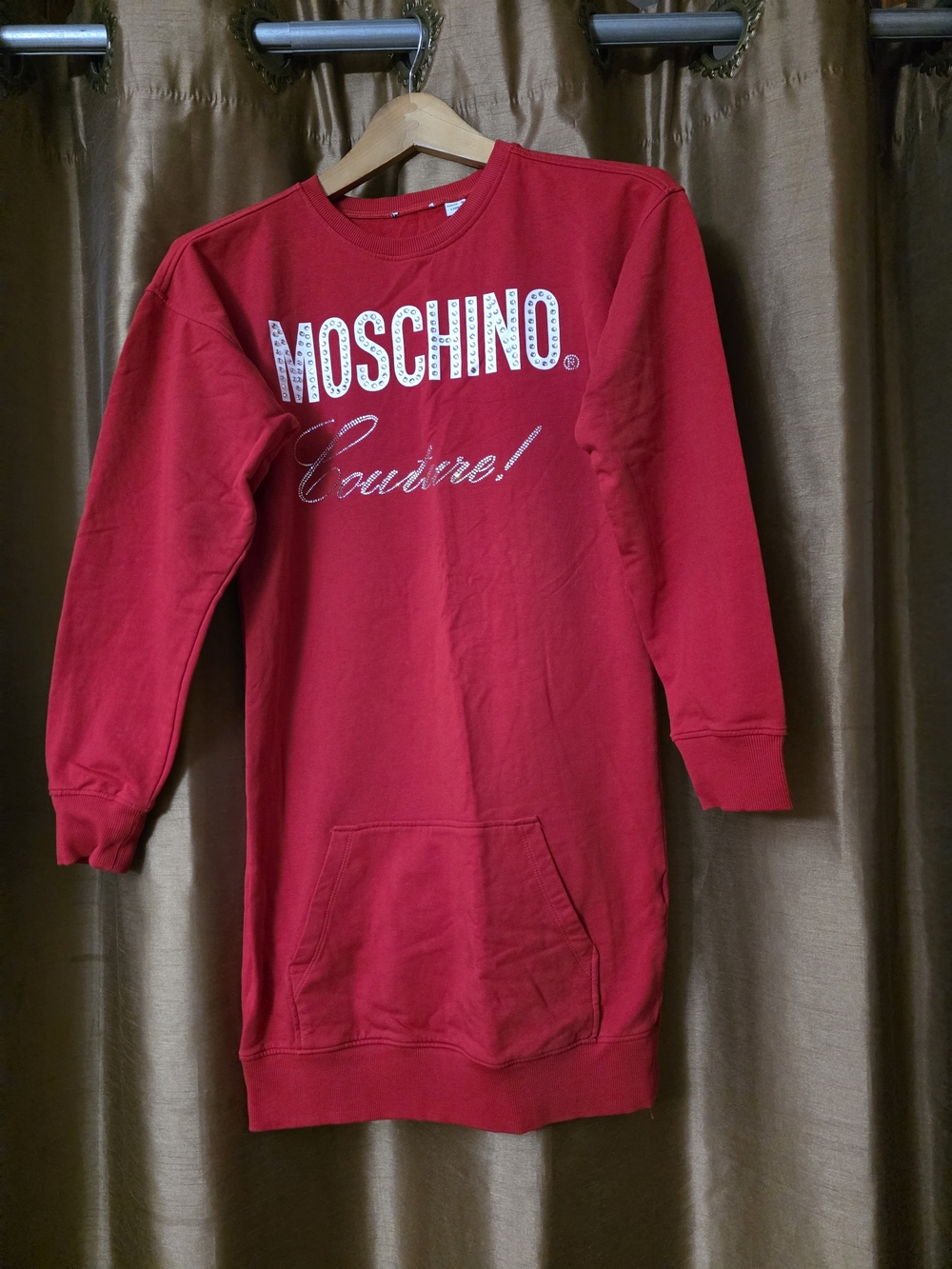 Moschino Kids Red Logo Sweatshirt Dress